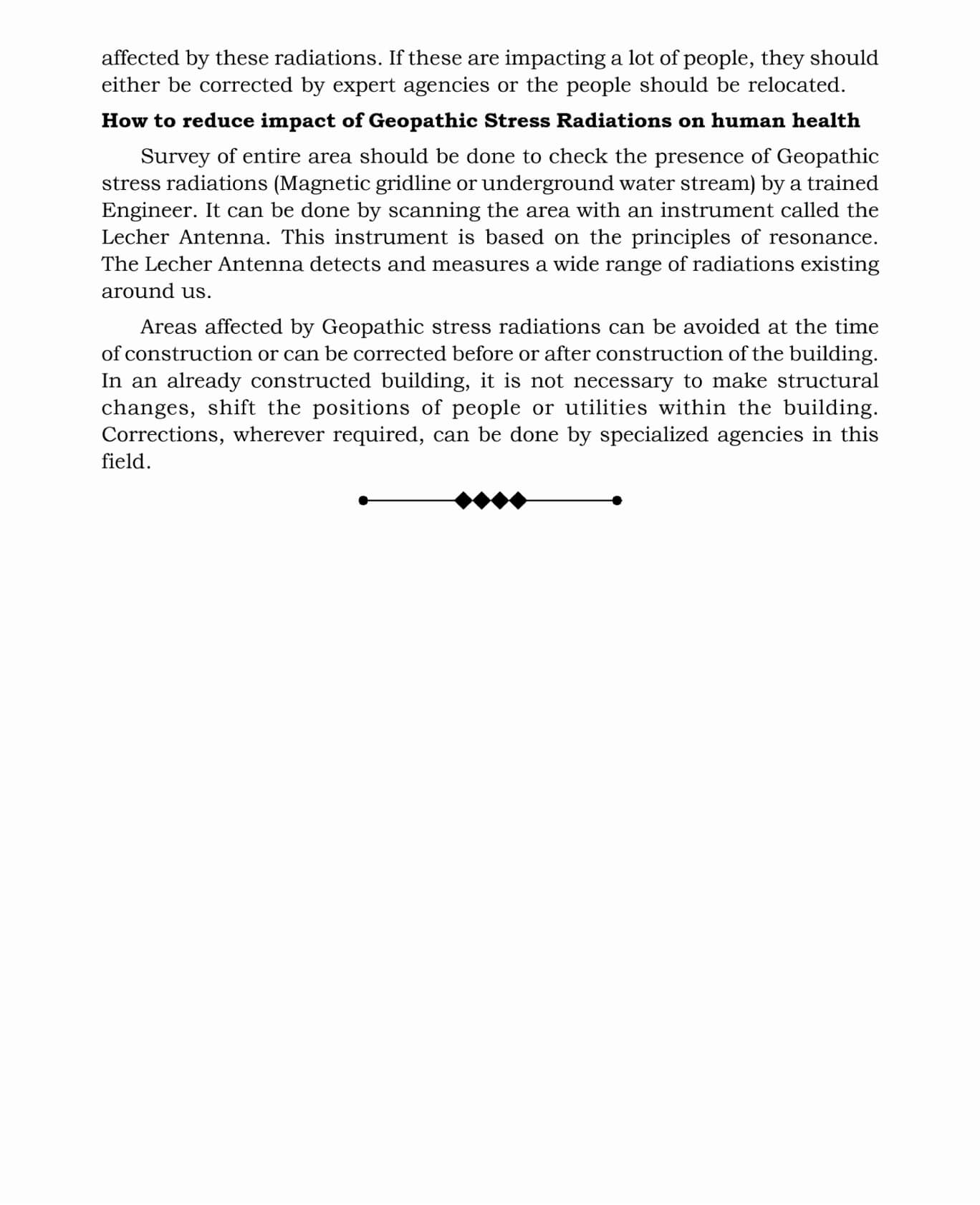 Continuation of CPWD chapter 4 on geopathic stress, printed page 12 of the original document.