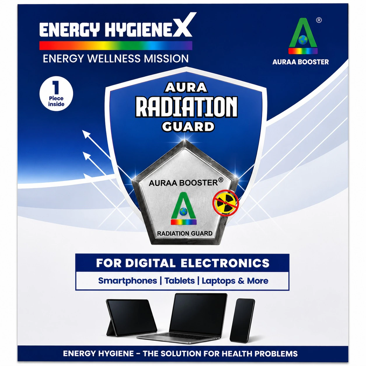 Aura Radiation Guard packaging for smartphones, tablets and laptops