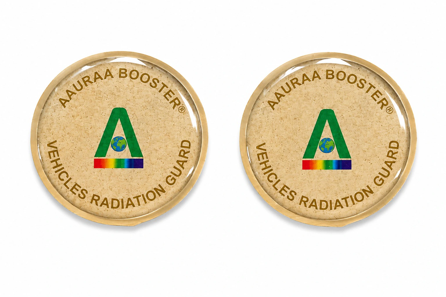 Pair of round Aura Radiation Guards for vehicles