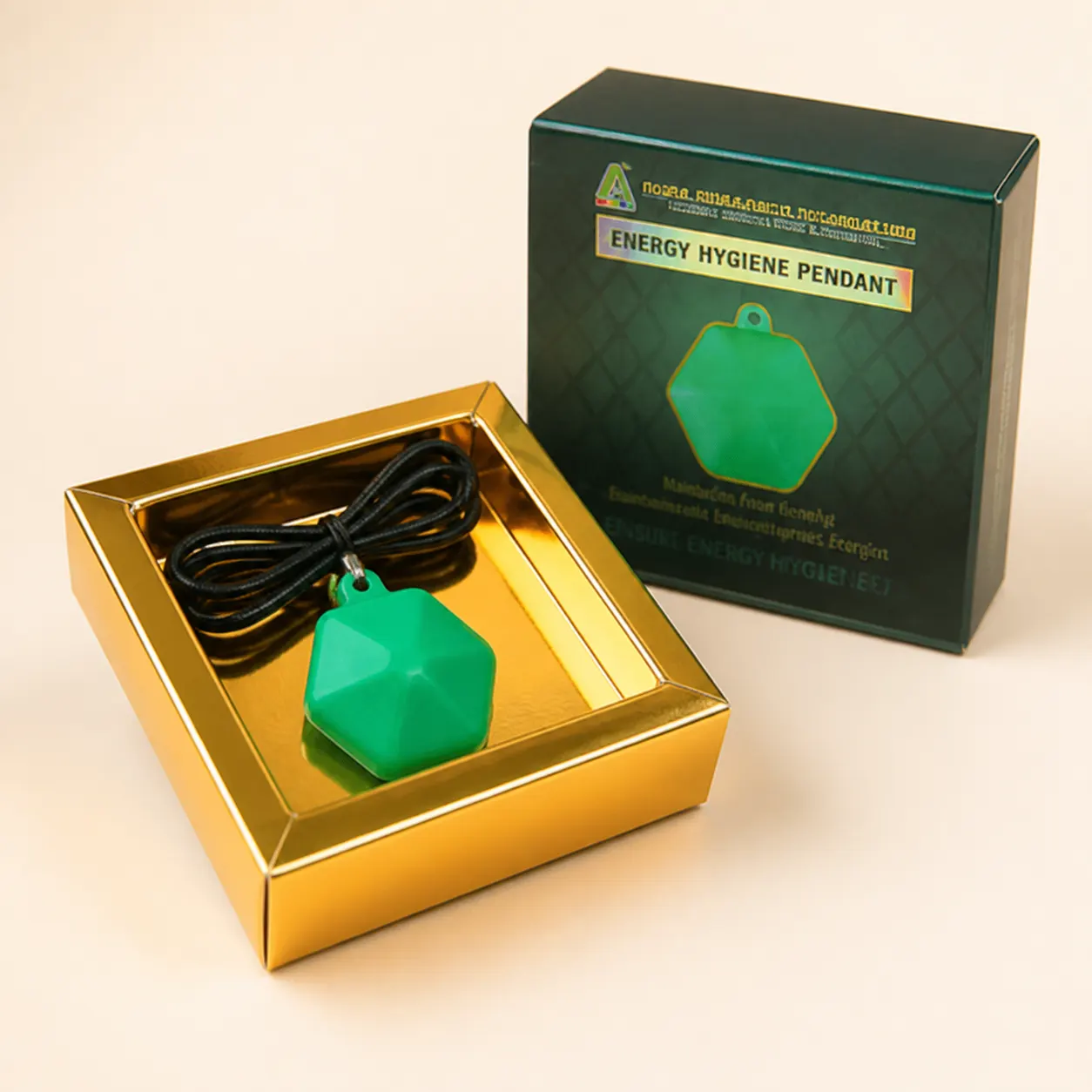 Energy Hygiene Pendant presentation-box composition reference